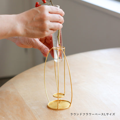 in bloom｜金色圓形鐵架玻璃花器-家居佈置-Creer-七時雜貨 700zakka