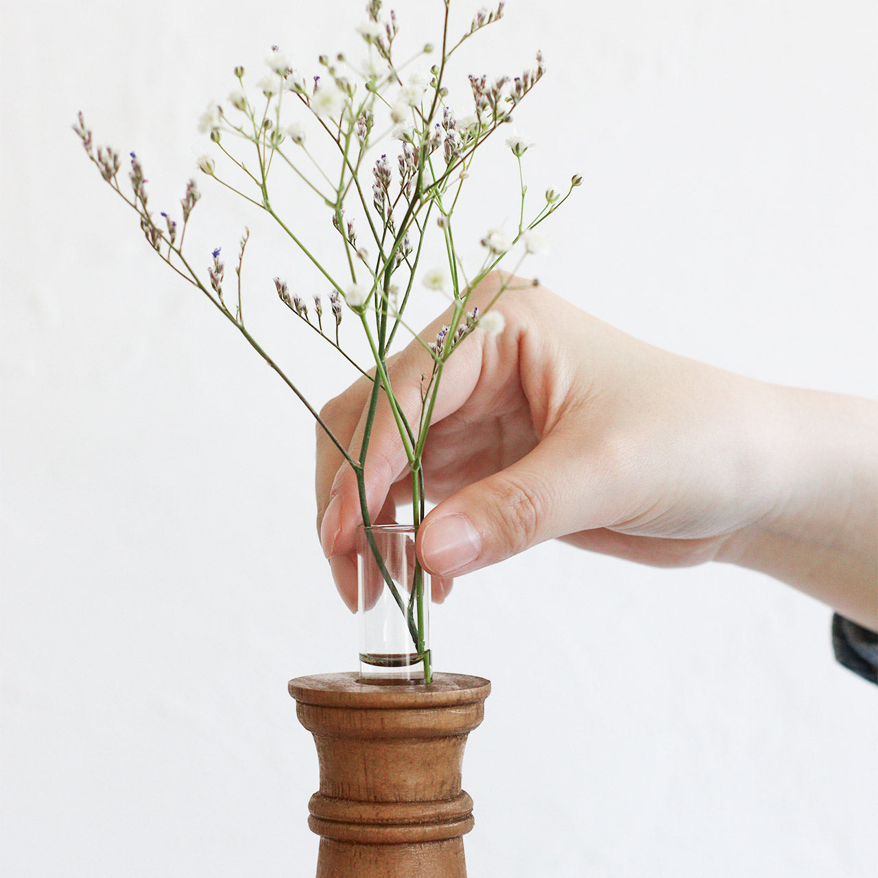 NEIN MARKE｜松木與玻璃一輪挿し花瓶 A-家居佈置-Creer-七時雜貨 700zakka