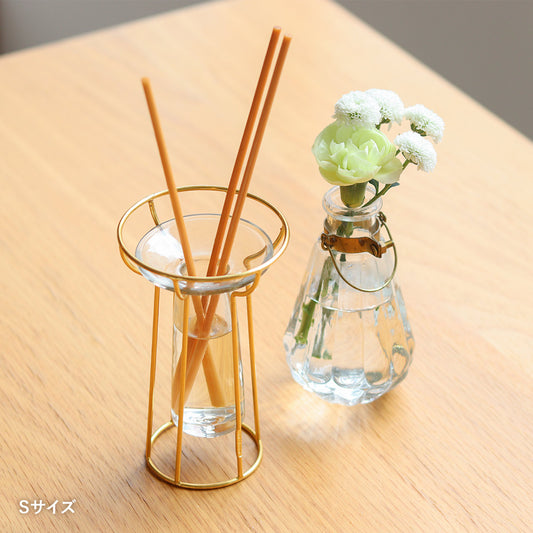 in bloom｜金色鐵架懸浮感玻璃花器-家居佈置-Creer-七時雜貨 700zakka