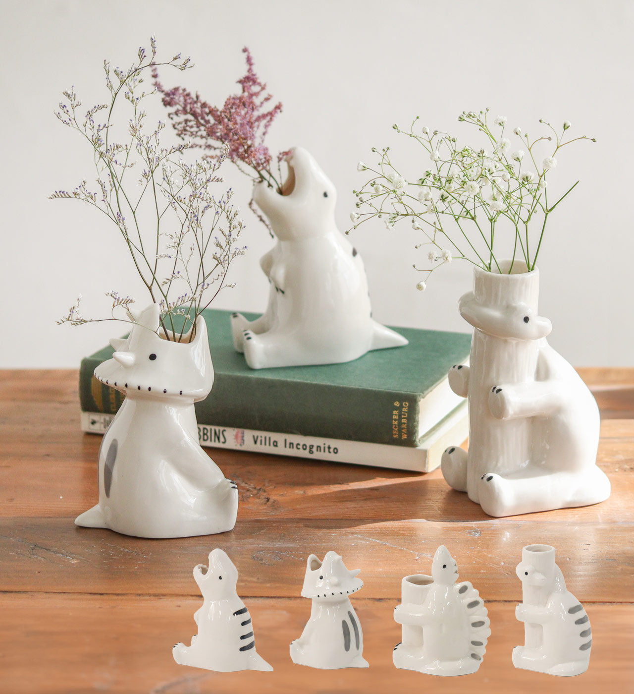 Sceneryvase｜恐龍造型白瓷花瓶/多功能收納筒-家居佈置-Creer-七時雜貨 700zakka