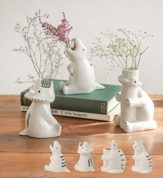 Sceneryvase｜恐龍造型白瓷花瓶/多功能收納筒-家居佈置-Creer-七時雜貨 700zakka