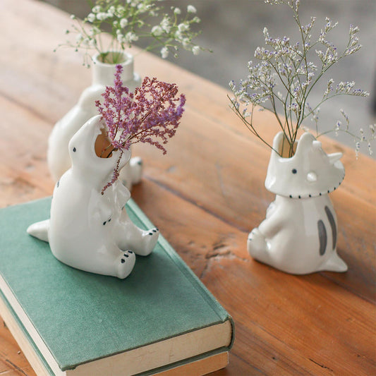 Sceneryvase｜恐龍造型白瓷花瓶/多功能收納筒-家居佈置-Creer-七時雜貨 700zakka