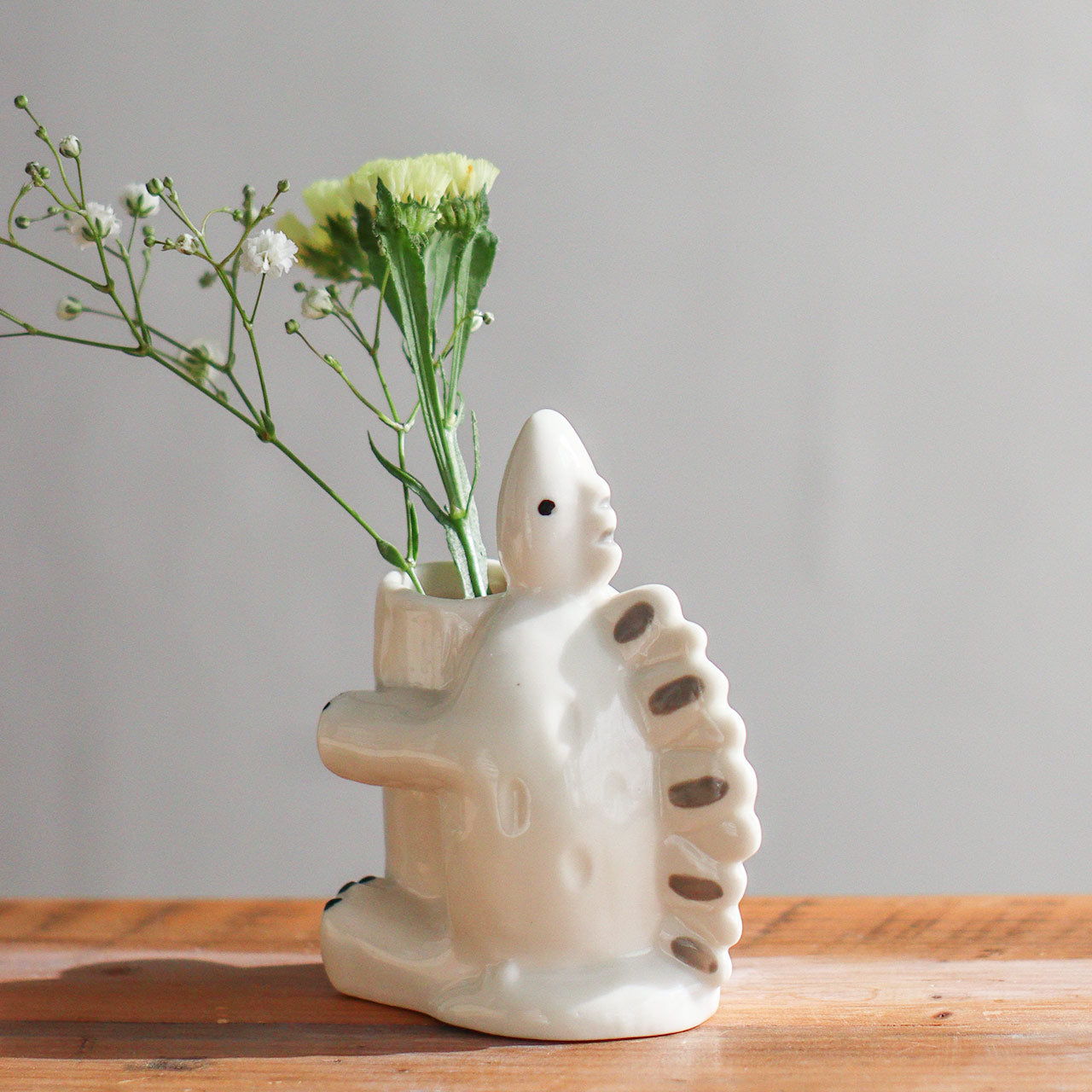 Sceneryvase｜恐龍造型白瓷花瓶/多功能收納筒-家居佈置-Creer-七時雜貨 700zakka