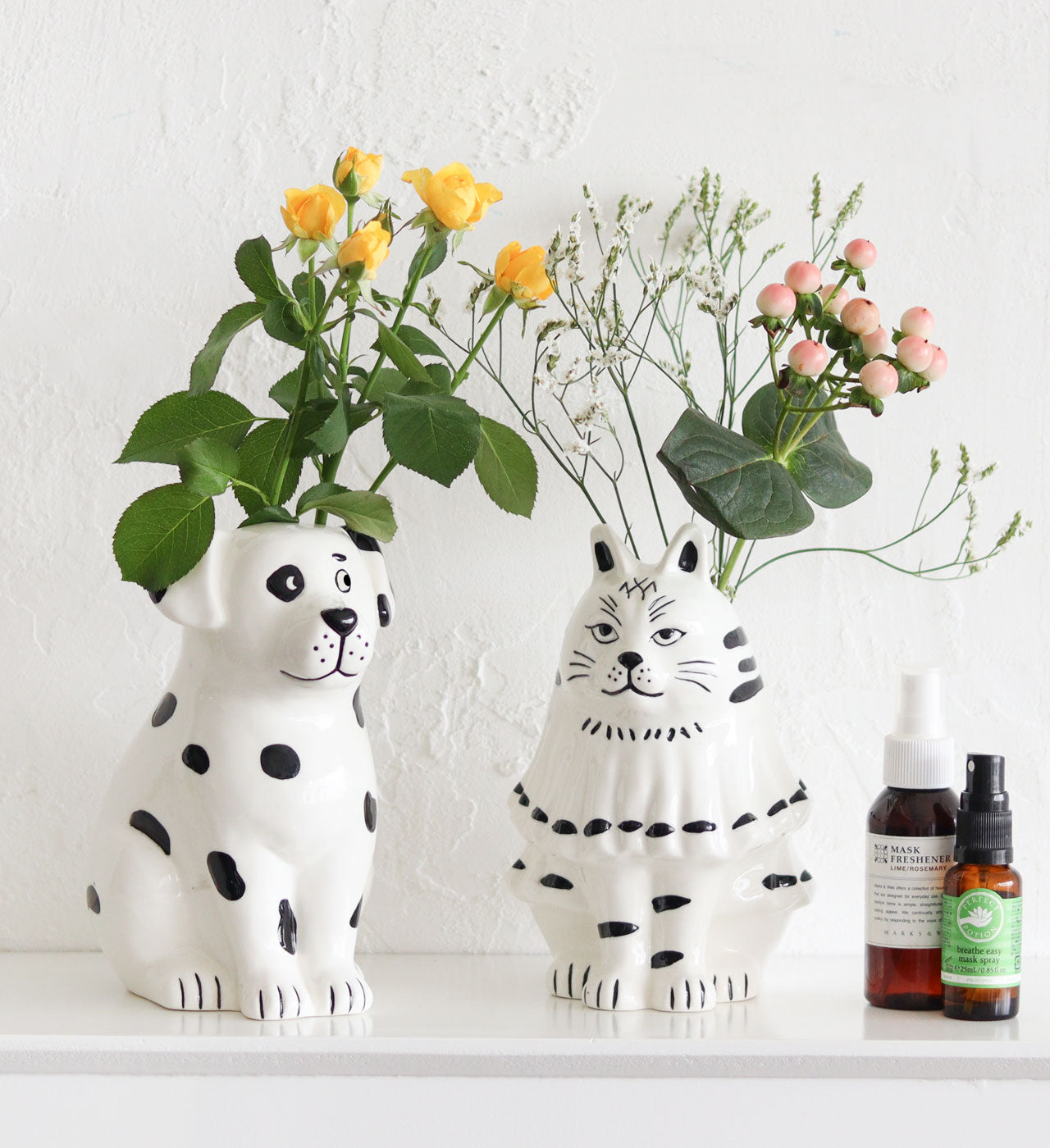 Sceneryvase｜貓狗造型白瓷花瓶/多功能收納筒-家居佈置-Creer-七時雜貨 700zakka