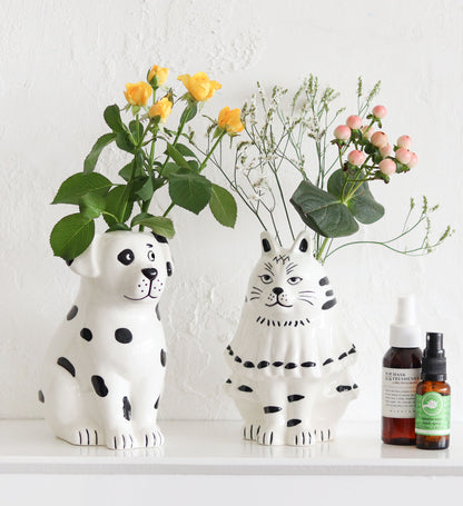 Sceneryvase｜貓狗造型白瓷花瓶/多功能收納筒-家居佈置-Creer-七時雜貨 700zakka