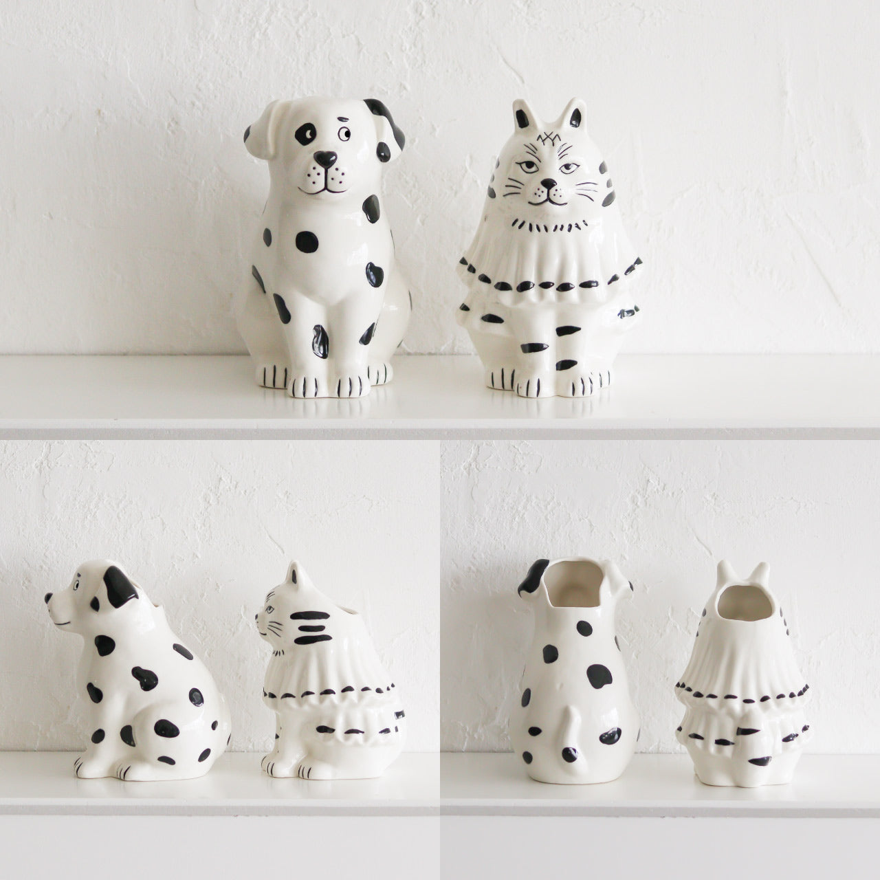 Sceneryvase｜貓狗造型白瓷花瓶/多功能收納筒-家居佈置-Creer-七時雜貨 700zakka