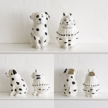 Sceneryvase｜貓狗造型白瓷花瓶/多功能收納筒-家居佈置-Creer-七時雜貨 700zakka