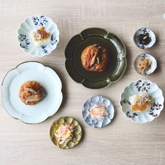 有田燒｜輪花型陶瓷餐碟 21cm-餐桌食器-皓洋窯-七時雜貨 700zakka
